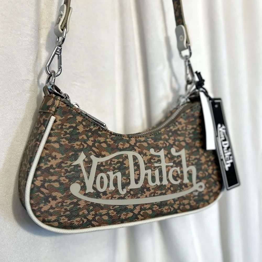 💚🤎VON DUTCH GREEN CAMO SHOULDER BAG💚🤎NWT